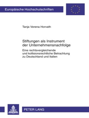 cover image of Stiftungen als Instrument der Unternehmensnachfolge